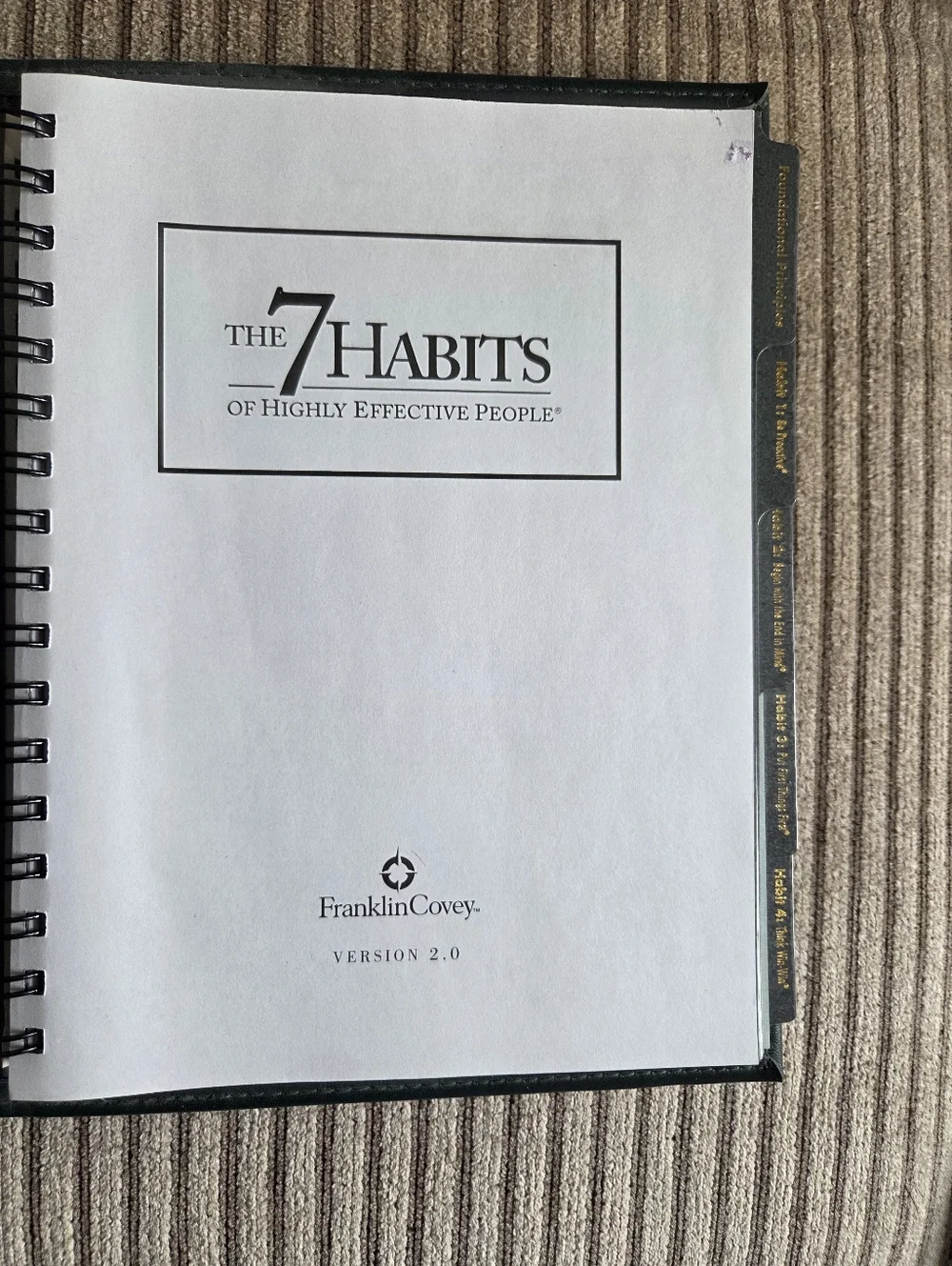 Franklin Covey Dark Green and Gold Spiral-Bound The 7 Habits Planner